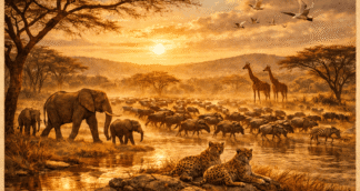 Great Migration in Maasai Mara with elephants, giraffes, zebras and cheetahs during a women-only Kenya safari by Jugni Travel