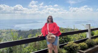 Indian woman traveller at a scenic viewpoint on a Jugni women only trip to Mauritius